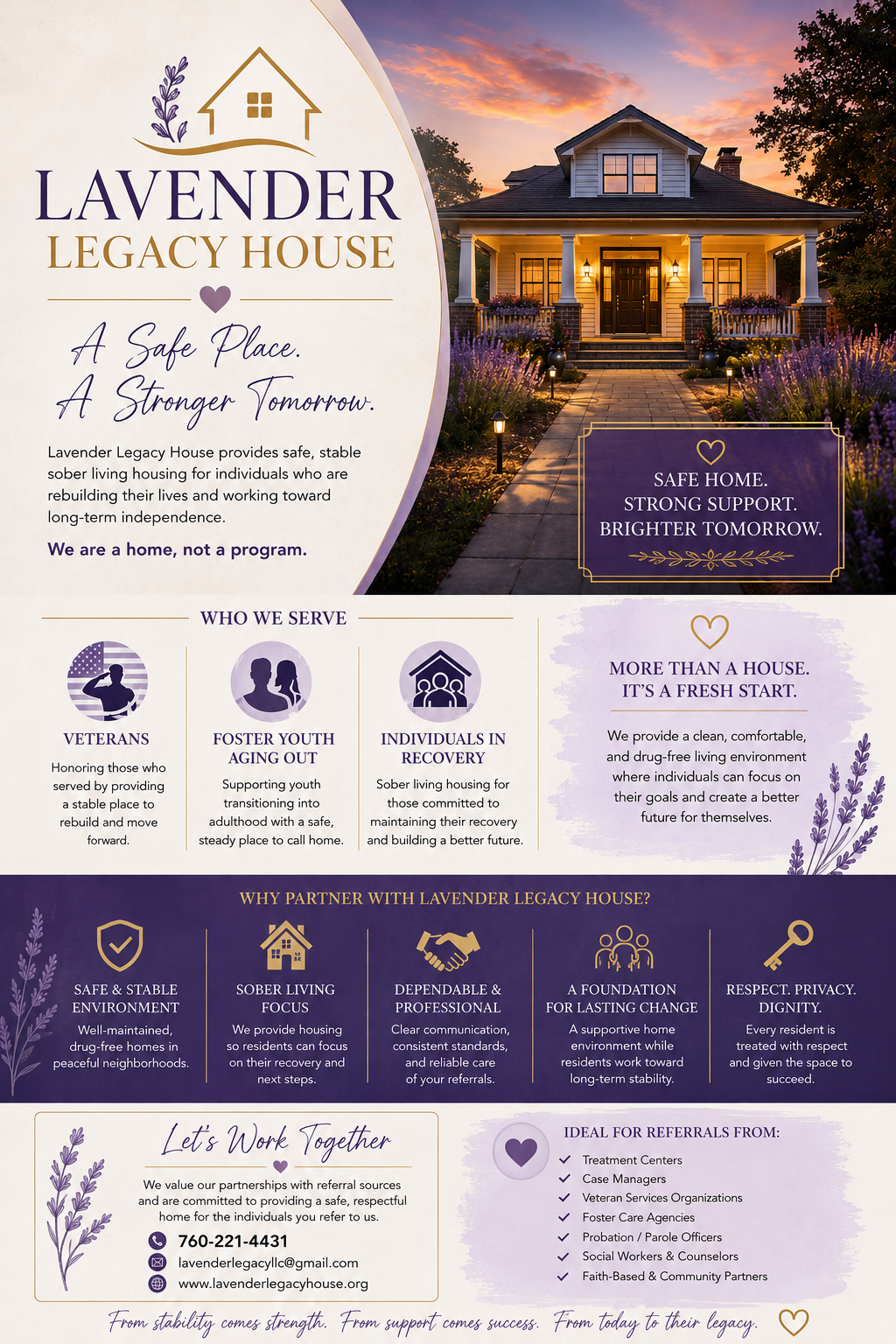 Lavender Legacy House brochure design
